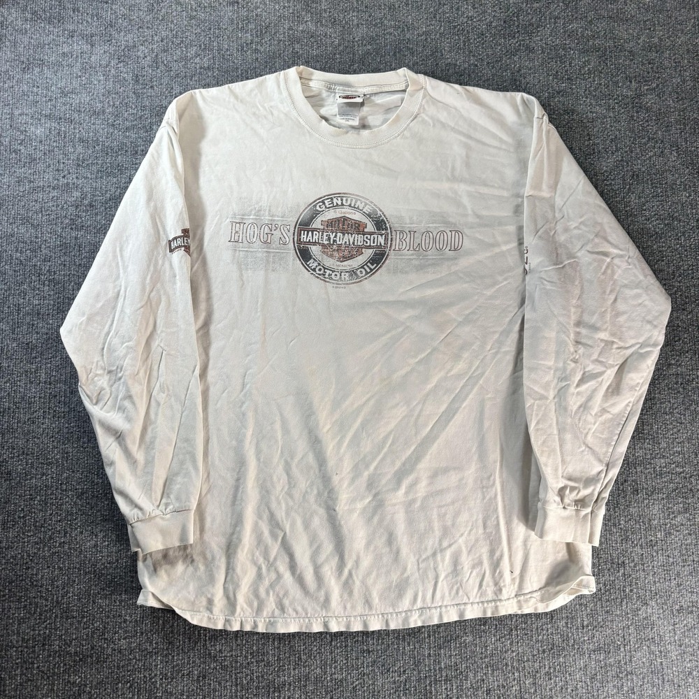 Vintage Harley-Davidson Shirt Mens 2XL White Twin Cities Hog Graphic Dealer USA